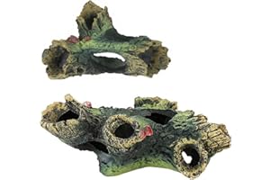 CJZZ Deco Aquarium 2 Pièces-Decoration Aquarium Cachette-Décoration Fish Tank-Résine Fish Tank Non Toxique Ornement-Accessoire Aquarium-Décoration d'Aquarium De Grotte De Petite Tête d'arbre