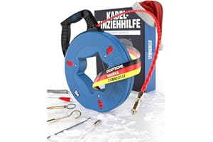 Spirale di ritiro 30 m – Aiuto di ritiro del cavo, spirale con molla di ritorno, aiuto per tubi vuoti, cavo per tubo vuoto, filo di trazione, estrattore per cavi e installazioni elettriche