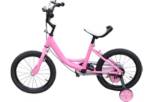 Begoniape Kinderfahrrad 16 Zoll ab 5-8 Jahren, Rosa Kinder Fahrrad mit Stützrädern, Höhenverstellbar Fahrrad für Jungen Mädchen Kinder