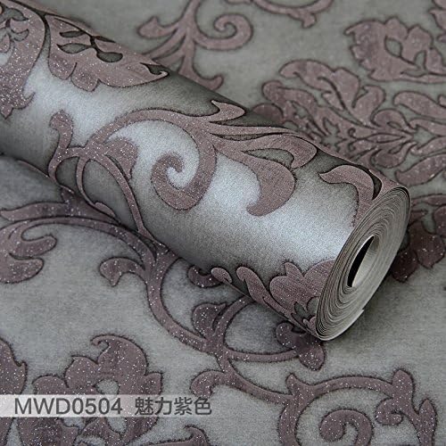 Bedroom Wallpaper?3DStereo living room TV wall paper background?Continental non-woven cloth wallpaper,Charm Purple