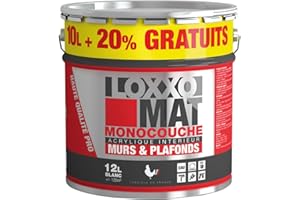 LOXXO Peinture Mat Monocouche Blanc 12 L