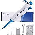 BAOSHISHAN Micropipette Single Channel Adjustable Micro Pipette Lab Pipettor Transfer (10-100ul Including 200 Pipette Tips)