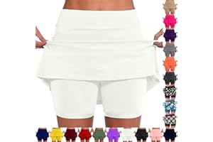 AMDOLE Jupe Short Femme avec Poches Sport Décontracté Jupe Couleur Unie Jupe Taille Moyenne Pantalons- La Randonnée, La Course, Le Cyclism Solide Taille Pas Cher ﻿