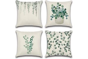 JOTOM wasserdichte Kissenbezüge Dekorativ Wasserfest Kissenhülle Sofa Deko Kissen Kissenbezug für Sofa Zimmer Balkon Terrasse Patio Garten Outdoor Außen (Eukalyptus C)