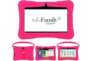 SAVEFAMILY RELOJES CON GPS Tablet per bambini SaveFamily 7 pedagogico e divertente con browser sicuro per bambini, doppio controllo parentale, oltre 100 giochi, metodo Montessori, custodia in silicone