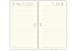 Agendepoint.it - Ricambio agenda organizer giornaliera INGLESE 2026 9,5x17cm 6fori AVORIO