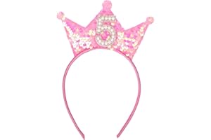 Gjinxi Birthday Decorations for Girl, Glitter Girl Headband Princess Crowns for Little Girls, Birthday Crown Head Band Gifts