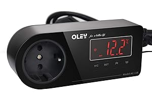 CABINA HOME Digitaler Temperaturregler mit NTC Sensor, Thermostat Temperaturregler Steckdose Heizung Kühlen Temperaturschalter für Gewächshaus, Aquarium, Gärungsraum, Reptil Terrarium