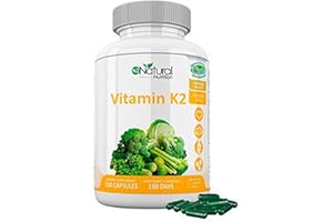 Vitamina K2 MK7. Suplemento Natural . Protege Corazón, Cerebro. Huesos Fuertes. 180 Cápsulas de Clorofila 200mg. VEGANO. Dosis: 1 al día. CE. N2 Natural Nutrition