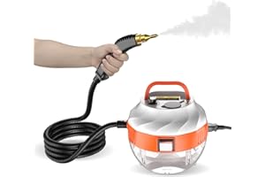 Irishom Steam Cleaner, 2500W Portable Handheld High Temperature Pressurized Steam Cleaning Machine with Brush Heads for Kitchen Furniture Bathroom Car