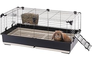Ferplast Gabbia per Conigli TOMMY 100, Coniglio, Porcellino d'india, Conigliera con Griglia e Abbeveratoio Conigli, 99,5 x 53 x h 48 cm, Tetto Apribile, in Metallo Verniciato e Plastica