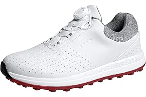 SUMECH Mens Golf Shoes Spikeless Leather Wide Fitting Waterproof Sneakers Big Size