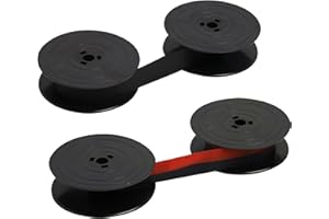 SOPWMAP 2 Piezas Cintas GR4 para Máquinas de Escribir y Calculadoras, Cintas de Máquina de Escribir de Nylon, Cinta para Máquina de Escribir de Doble, Compatible con Modelos Antiguos y Modernos (Negro&Rojo)