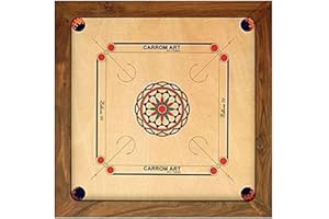 Carrom Art - Asmodee - Carrom : Ellora - 70 cm - Jeux de société - Jeux en Bois - Billard Indien - À partir de 6 Ans - 2 à 4 Joueurs