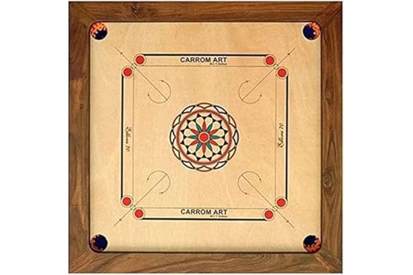 Carrom Art - Asmodee - Carrom : Ellora - 70 cm - Jeux de société - Jeux en Bois - Billard Indien - À partir de 6 Ans - 2 à 4 Joueurs