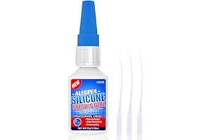 ALECPEA 30g Silicone Glue - Fast-Bonding & Weatherproof Adhesive for Silicone, Silicone Rubber, Liquid Silicone, CAR, TPU, TPR, TPE - Quick Set in 15 Seconds, 3 Applicator Nozzles