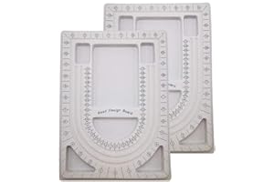 Pangmao 2 Pcs Bead Design Board Bracelet Design Board Flocked Bead Board Necklace Beading Jewelry Organizer Tray DIY Jewelry Making Tray(13 Inch)
