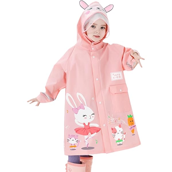 Giacca Impermeabile Bambini | Con Cappuccio E Zaino Incorporato | Strisce Riflettenti | 1-14 Anni - Foto 9