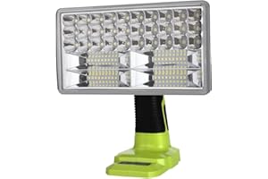 Lampe de travail Hipoke sans fil portable d'extérieur 30 W 3300 lm compatible avec Ryobi ONE+ 14,4 V-18 V Lithium-ion Ni-Cd Ni-Mh batterie P107 P108 (sans batterie)