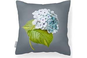 Izabela Peters Outdoor Cushions Waterproof, 43 cm, Filled Outdoor Cushion, Vintage Hydrangea - Grey, Garden Furniture Cushions, Outdoor Seat Cushions, Garden Chair Cushions..