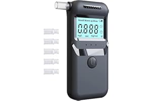 BullTek Etilometro Portatile Digitale Certificato con Display LCD – Chip ASIC 3° Generazione per Misurazione Accurata – Alcol Test con Algoritmo Avanzato - Boccagli Sostituibili e Prestazioni Stabili