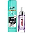 L'OREAL PARIS Instant Root Concealer Spray, Ideal for Touching Up Grey Root Regrowth, Magic Retouch, 1 Black & Revitalift 1.5% Hyaluronic Acid Face Serum, 15 Ml
