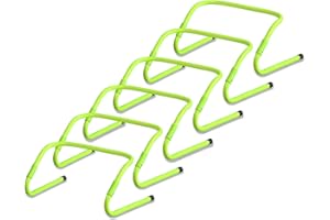 TRMLBE Set de 6 Haies D'entraînement Vitesse/Agilité Réglables en Hauteur Set de Haies de Football Aide à l'entraînement Sportif Entraînement de Mobilité et de Coordination