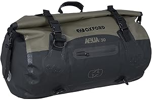 Oxford Aqua T30 Motorcycle Roll Bag Khaki/Black Bike Luggage Waterproof