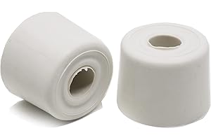 fiXte Medium Wall Floor Mounted Rubber Door Stopper Bump Stop 28mm White Pack of 2