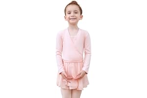 Tancefair Cache-Coeur de Danse Coton Veste de Ballet Manches Longues Manteau Hauts de Danse pour Enfants Filles Femmes