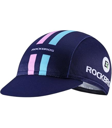 ROCKBROS Fietsondermuts voor de zomer, uv-bescherming UPF 50 , fietspet, onderhelm, muts, ademend en sneldrogend hoofddeksel, fietspet voor outdoor, sport, fietsen, uniseks, blauw, Eén Maat