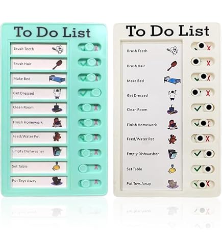Semainier Enfant LNSYSNS - 2 Tableaux + 20 Feuilles Interchangeables Pour Organiser La Routine Quotidienne