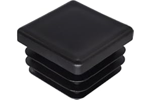 SKIR'CO 40 tapones cuadrados de plástico de 25 x 25 mm, tapas de tubo mate, insertos de tubo cuadrados, tapones para postes de valla, color negro RAL 9005