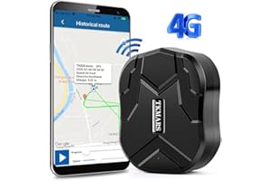 TKMARS Rastreador GPS para Coche 4G Impermeable IP58 10000mAh, 160 Días de Espera, Imán Fuerte, Seguimiento en Tiempo Real, App Gratuita Sin Suscripción