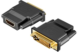 Ticenpe Adaptateur DVI vers HDMI 2Pack Bidirectionnel Convertisseur HDMI Femelle vers DVI-D Mâle Plaqué Or 1920x1200 1080P pour PC, Ordinateur Portable, Projecteur, Écran, Consoles de Jeux