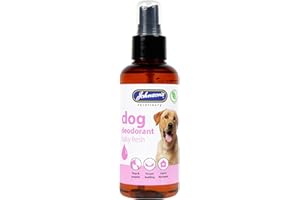 JOHNSONS Johnson's Dog Deodorant Spray - 150ml, Baby Powder Dog Spray, Odour Neutraliser Spray, and Pet Smell Eliminator for House, Bedding, and Dog Perfume