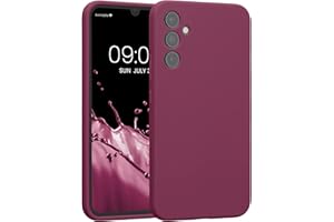 kwmobile Carcasa Compatible con Samsung Galaxy A34 5G Funda - Case TPU y Silicona con Interior de Microfibra - Suave Protector antigolpes para móvil - Violeta Burdeos