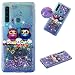 Produktbild HopMore Glitzer Hülle für Samsung Galaxy A9 2018 Handyhülle Silikon 3D Flüssig Transparent Kreativ Muster Schutzhülle Durchsichtig Silikonhülle Stoßfest Gummi Case Cover Slim Bumper - Eule