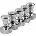 Magnetastico Decorative Magnet, 5x Steel Cone, 15x21 mm, Nickel-plated Steel - Silver, N42 Neodymium, Office Workers and Map Enthusiasts