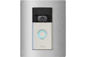 iSecur Placa Compatible con el Timbre de vídeo Ring con batería en Acero Inoxidable | Video Doorbell 2.ª generación, 3, Plus, 4 (2024) | Placa para Timbre | 140 x 175 mm | Placa de estación | az166