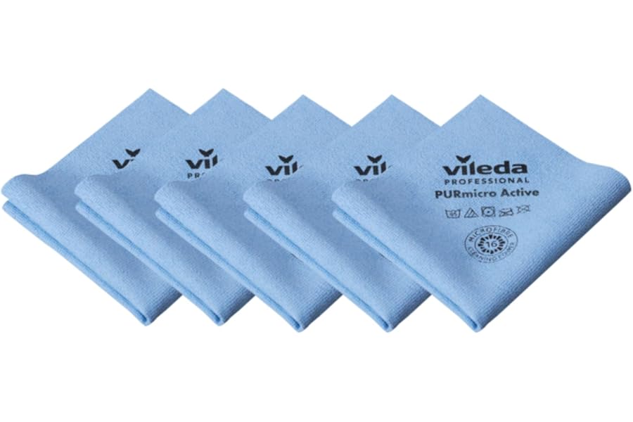 Vileda Professional,Bayeta microfibra PurMicro Active,Azul,5uds,PUR,38x35cm