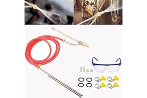 CDZHLTG 5000 PSI Pressure Washer Sandblasting Kit Wet Abrasive Sand Blaster Attachment Power Washer Sandblasting with 4 Replacement Ceramics Nozzle Kits, 1/4 Quick Connect, for Car Washing Cleaning