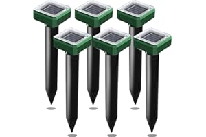 NAKAICUN Solare Repellente per Talpe 6 Pezzi,Ultrasuoni per Anti Talpa con IP65 Impermeabile, per Talpe da Esterno per Giardino，Scaccia TaIpe