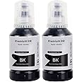 TechNart High Yield Refill Ink 008 127ml 2pc Compatible for Epson L6570 /Epson L6580/L15150/L15160 Printers Black Ink Bottle