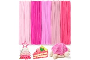 Tiehuoxia 200 PCS Pipe Cleaners, 5 Colors Pipe Cleaners for Crafts, Arts and Crafts Supplies for DIY, Decorations (Pink)