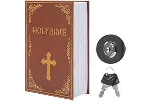 Youyijia Book Safe Steel Portable Dictionary Secret Safe Can for Home Office 18.5x11.5x5.0cm Hidden Storage Safe Box with 2 Keys for Storing Money Jewelry Credentials Key (Bible)