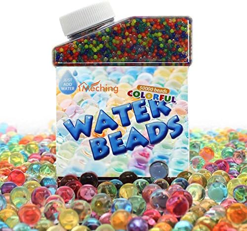 Water gel Beads 260g (40000 pcs) Rainbow Mix Jelly Water Growing Balls for Kids Tactile Sensory Toys, Vases, Plants, Wedding and Home Decoration