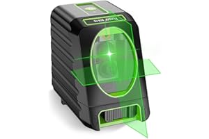 Huepar BOX-1G Nivel Láser Verde 45m, MODO DE PULSO, Pro Precisión: ± 2 mm/ 10m, Autonivelante Líneas Cruzadas, 150° vertical/horizontal, 360° Rotación Soporte Magnético