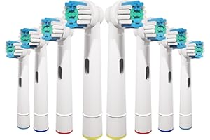 GENKENT 8 Pcs Replacement Toothbrush Heads Compatible with Oral B Braun Cross Clean, Professional Electric Toothbrush Brush Heads Refills for Oral-B Action Pro 500/750/1000/1500/3000/3757/5000/7000/7500/8000