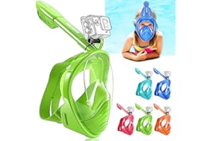 HINATAA Masque de Plongée Enfant Apnée,Anti-Etouffement Masque Plongée Intégral,180°Anti-Buée Anti-Fuite Masque Snorkeling,Lunettes Plongée Débutants 4-12Ans Fille Garçon